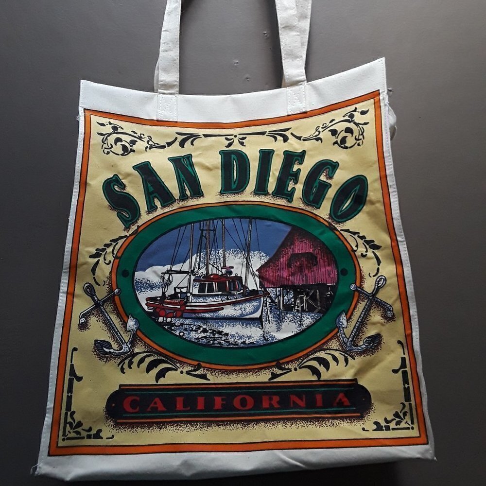 VTG Canvas San Diego Graphic Tote Bag
